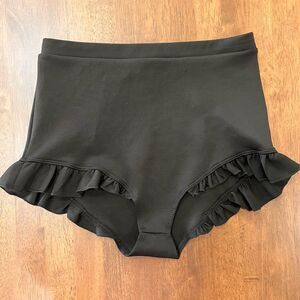 Urban Outfitters Pins & Needles High Waisted Cheeky Black Ruffle Bloomer Shorts